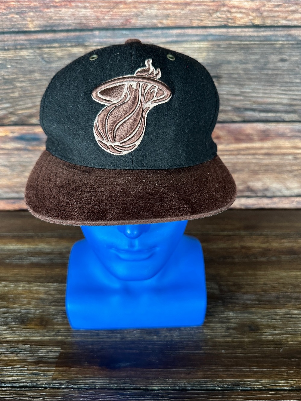 Mitchell and Ness Miami Heat TC-BROWN SUEDE STRAPBACK Hat!